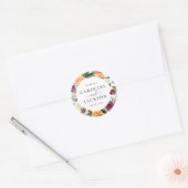 Autumn Floral Favor Dank u Ronde Sticker (Envelop)