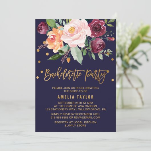 Autumn Floral | Harde-rugpartij Kaart (Staand voorkant)