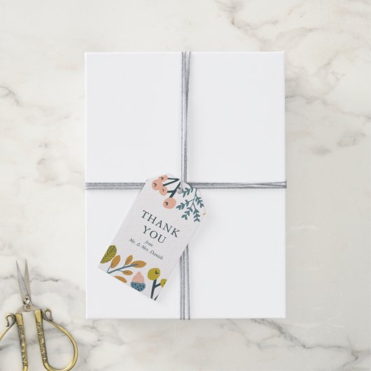 Autumn Floral Hartelijk dank Cadeaulabel (Met Touw)