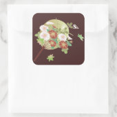 Autumn Floral Japans Kimono Pattern Vierkante Sticker (Tas)