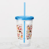 Autumn Floral Leaves and Hedgehog Pattern Acryl Drinkbeker (Rechts)