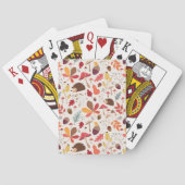 Autumn Floral Leaves and Hedgehog Pattern Pokerkaarten (Achterkant)