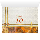 Autumn floral & or sur blanc damassé numéro de tab (Intérieur Horizontal (Bas))