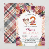 Autumn Floral Owl Birthday Kaart (Voorkant / Achterkant)