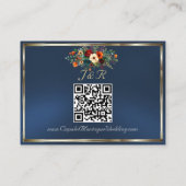 Autumn Floral, QR Code - Blue Informatiekaartje (Achterkant)