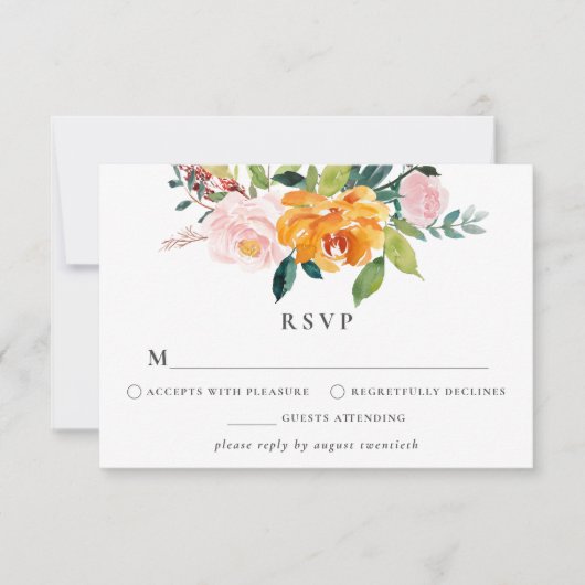 Autumn Floral RSVP-kaart RSVP Kaartje (Voorkant)