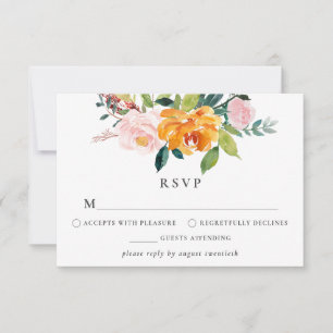 Autumn Floral RSVP-kaart RSVP Kaartje