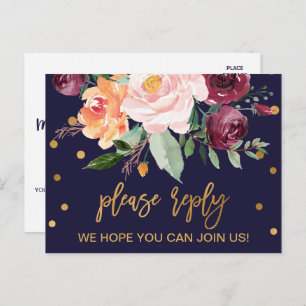 Autumn Floral Song Request RSVP Briefkaart