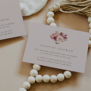 Autumn Floral Teacup Herfst Bridal Display Shower Informatiekaartje