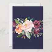 Autumn Floral Typography Wedding Kaart (Achterkant)