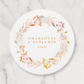 Autumn Floral Waterverf Wreath Boho Custom Bedankjes Labels (Achterkant)