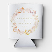 Autumn Floral Waterverf Wreath Boho Personalized Blikjeskoeler (Voorkant)