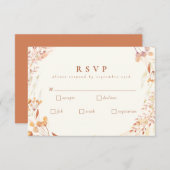 Autumn Floral Waterverf Wreath Boho Wedding RSVP (Voorkant / Achterkant)