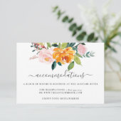 Autumn Floral Wedding Accommodatie Card Kaart (Staand voorkant)