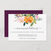 Autumn Floral Wedding Accommodatie Card Kaart (Voorkant / Achterkant)