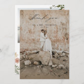 Autumn Floral Wedding Foto Bedankkaart (Voorkant / Achterkant)