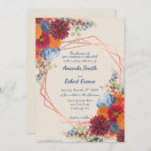 Autumn Floral Wedding Invitation Kaart (Voorkant / Achterkant)
