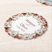 Autumn Floral Wedding Kartonnen Onderzetters (Gekanteld)