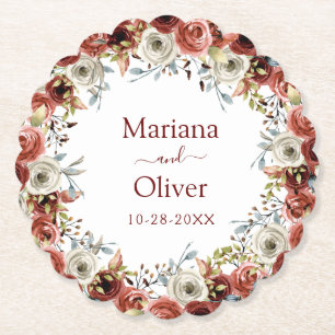 Autumn Floral Wedding Kartonnen Onderzetters