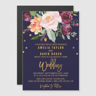 Autumn Floral Wedding Magnetische Uitnodiging