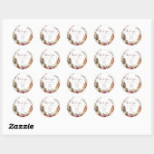 Autumn Floral Wedding Ronde Sticker (Vel)