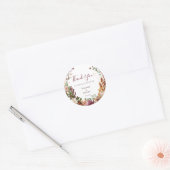 Autumn Floral Wedding Ronde Sticker (Envelop)