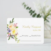 Autumn Floral Wedding RSVP Kaartje (Staand voorkant)
