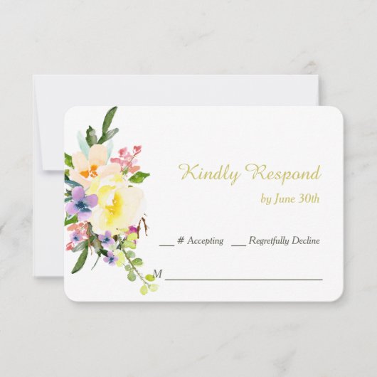 Autumn Floral Wedding RSVP Kaartje (Voorkant)