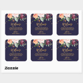 Autumn Floral Wedding Welkom Vierkante Sticker (Vel)