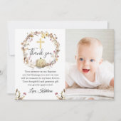 Autumn Floral Wreath Baptism Foto bedankt (Voorkant)