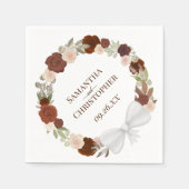 Autumn Floral Wreath Elegant Diagonal Wedding Servet (Voorkant)