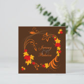 Autumn Flourish Wedding Kaart (Staand voorkant)