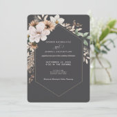 Autumn Flower Frame Wedding Invitation  (Debout devant)