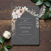 Autumn Flower Frame Wedding Invitation