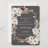Autumn Flower Frame Wedding Invitation  Kaart (Voorkant)