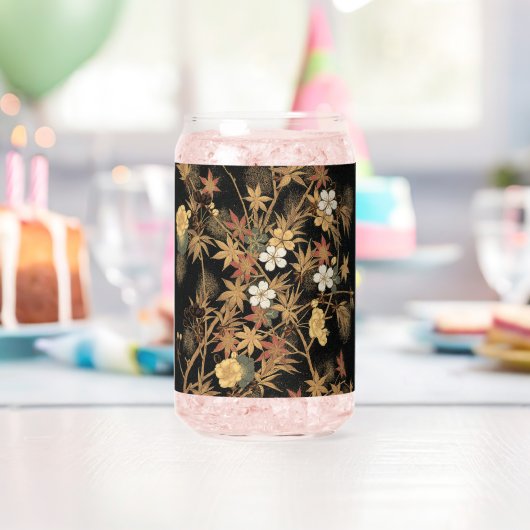 Autumn Flower & Tree 1884 Japanse sierkunst Blikvorm Glas (Insitu (Verjaardag))