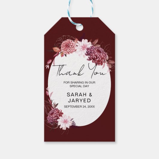 Autumn Flowers Lijst Cadeaulabel (Voorkant)
