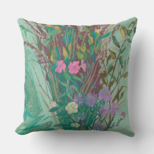 Autumn Flowers, moderne bloemen, pastelschilderkun Kussen