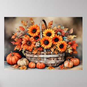 Autumn Flowers Poster