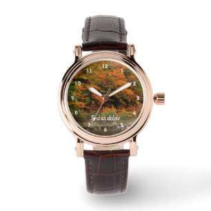 Autumn Foliage Along River Orton Personalized Horloge