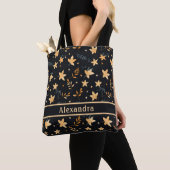 Autumn Foliage Black Pattern Canvas tas (Dichtbij)