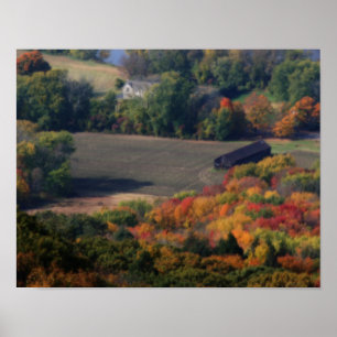 Autumn Foliage Fields Barn Natuur Orton Art Poster