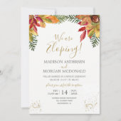 Autumn Foliage Herfst Elopement receptie uitnodigi Kaart (Voorkant)
