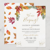 Autumn Foliage Herfst Elopement receptie uitnodigi Kaart (Voorkant / Achterkant)