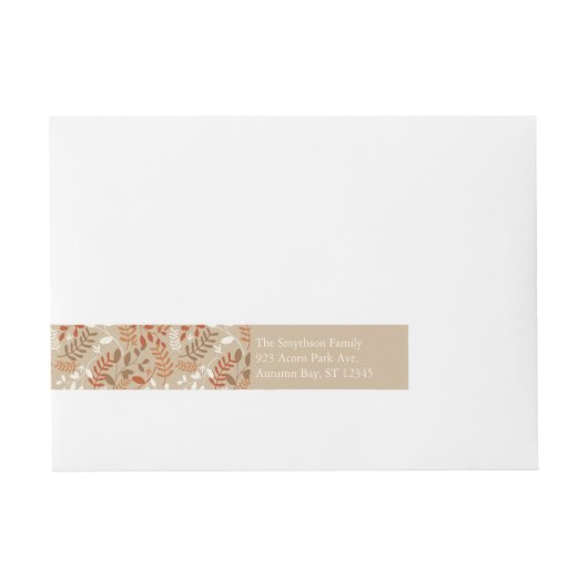 Autumn Foliage Herfst Harvest Thanksgiving Label Omwikkelbaar Adreslabel (Voorkant)