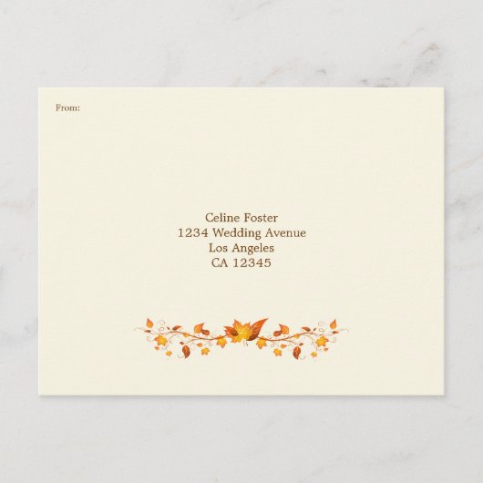 Autumn Foliage Wedding RSVP Briefkaart (Voorkant)