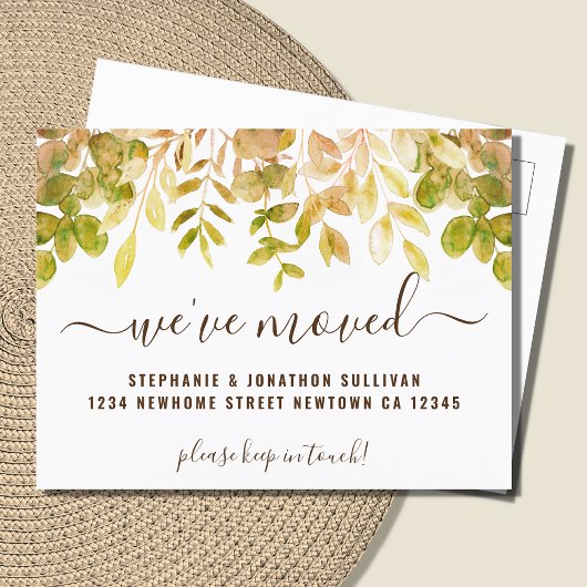 Autumn Foliage We've Moved Faire-part Postcard