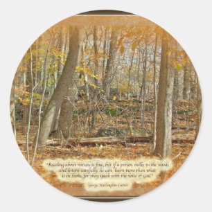 Autumn Forest George Washington Carver Quotation Ronde Sticker