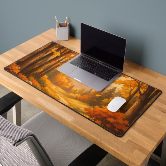 Autumn Forest Illustration Mouse Pad (Bureau 2)
