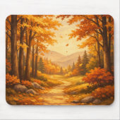 Autumn Forest Illustration Mouse Pad Muismat (Voorkant)